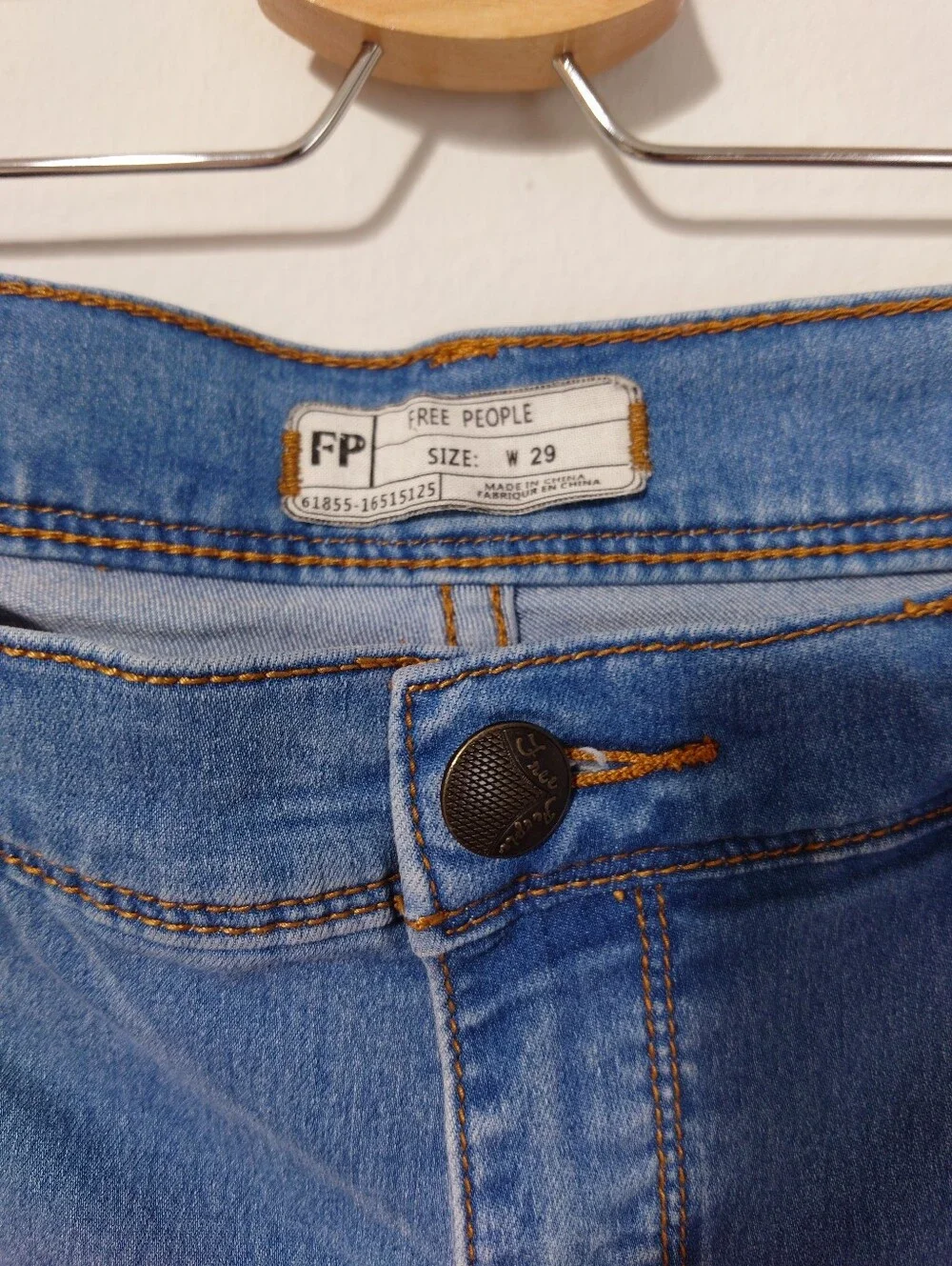 Free People FP Light Wash Skinny Jeans Stretch Denim W29